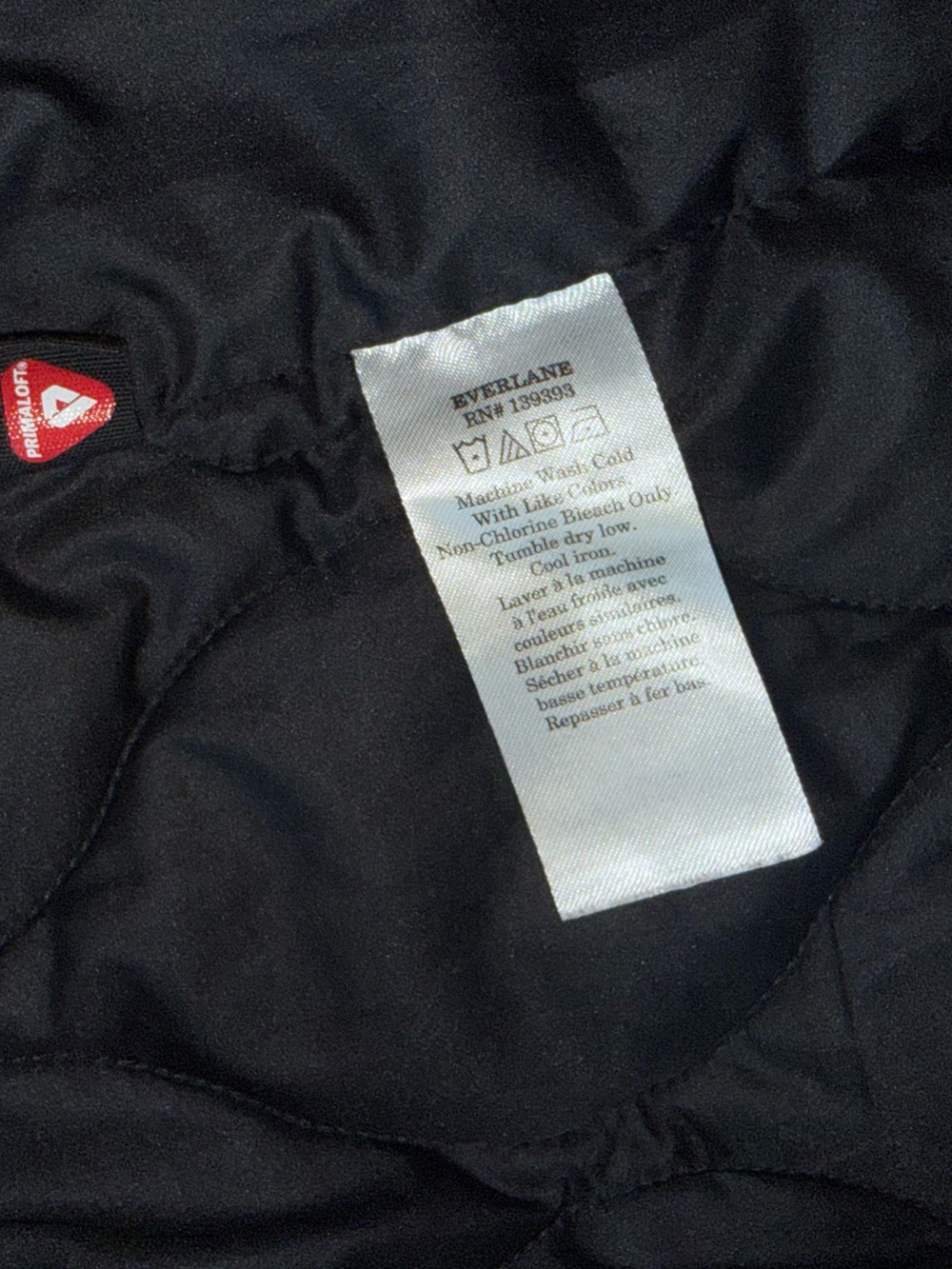 NWOT Everlane The ReNew Long Liner charcoal Black jacket coat quilted Small - Picture 11 of 16